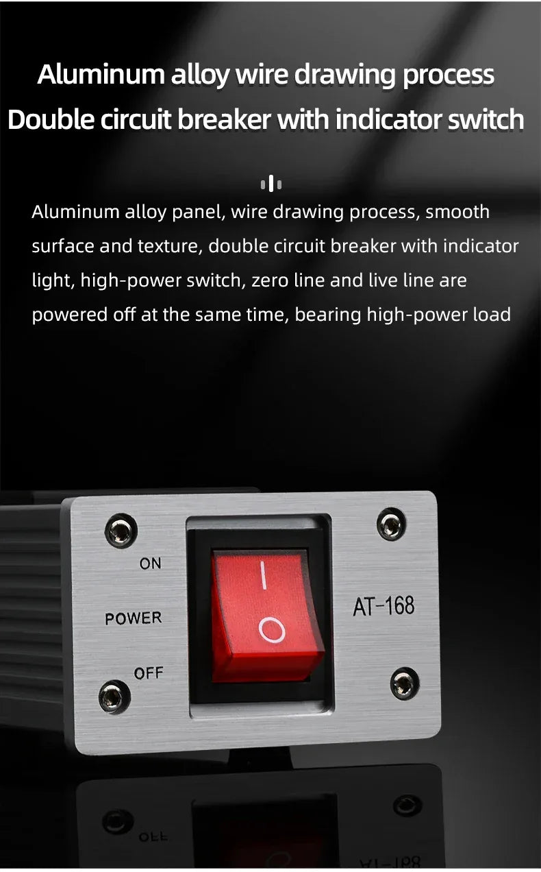 ATAUDIO Hifi Power Filter Power Power Conditioner Purifier Surge Protection with US Plug and Universal Socket