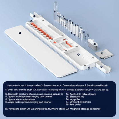 22-in-1 Multifunctional Cleaning Set Office Wristband Keyboard Support Leather Sponge Hand Holder Keyboard Palm Tray