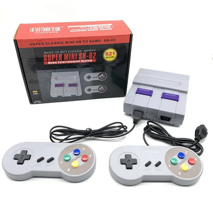 Retro Game For Snes 8 Bit Games Retro Mini TV Video Game Console With 821 Built-in Games For Snes Two Gamepads AV Out