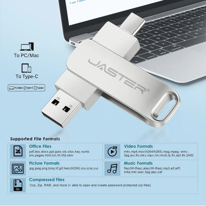 High speed TYPE C USB 3.2 Pen drive 256GB OTG 2 IN 1 Metal USB flash drive 128GB Pendrive 64GB USB flash drives Memory Disk