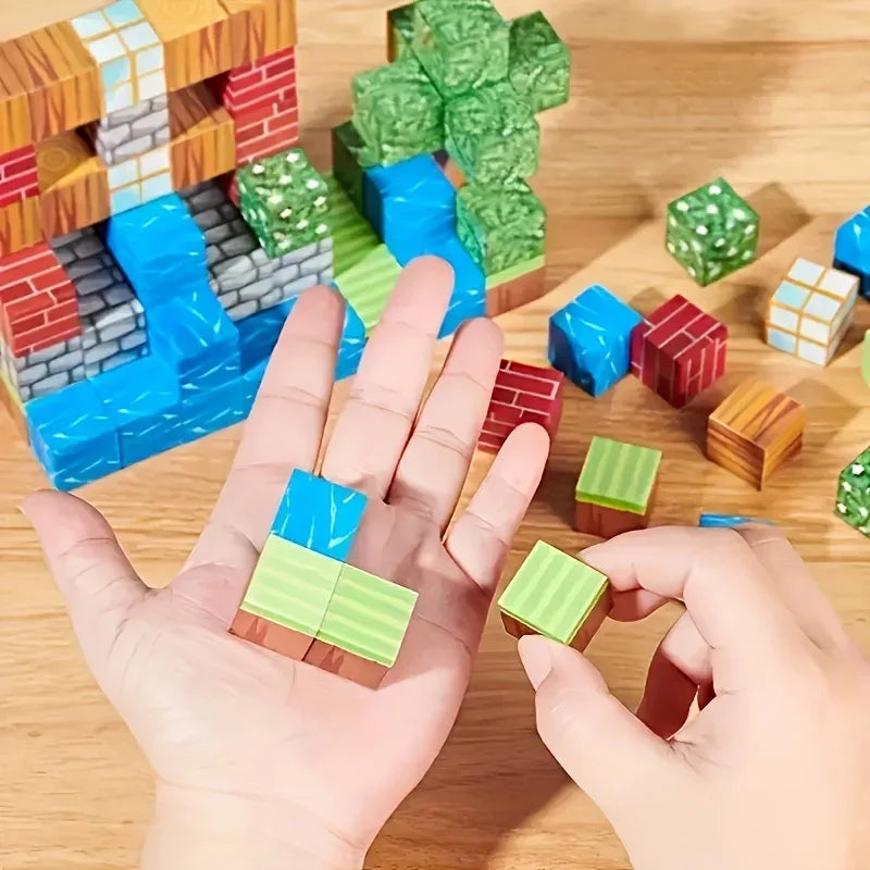Creative Magnetic Building Block Bricks My Famous Scene World Architectural Set DIY Model Kids Toy Christmas Gifts for Boy Girls