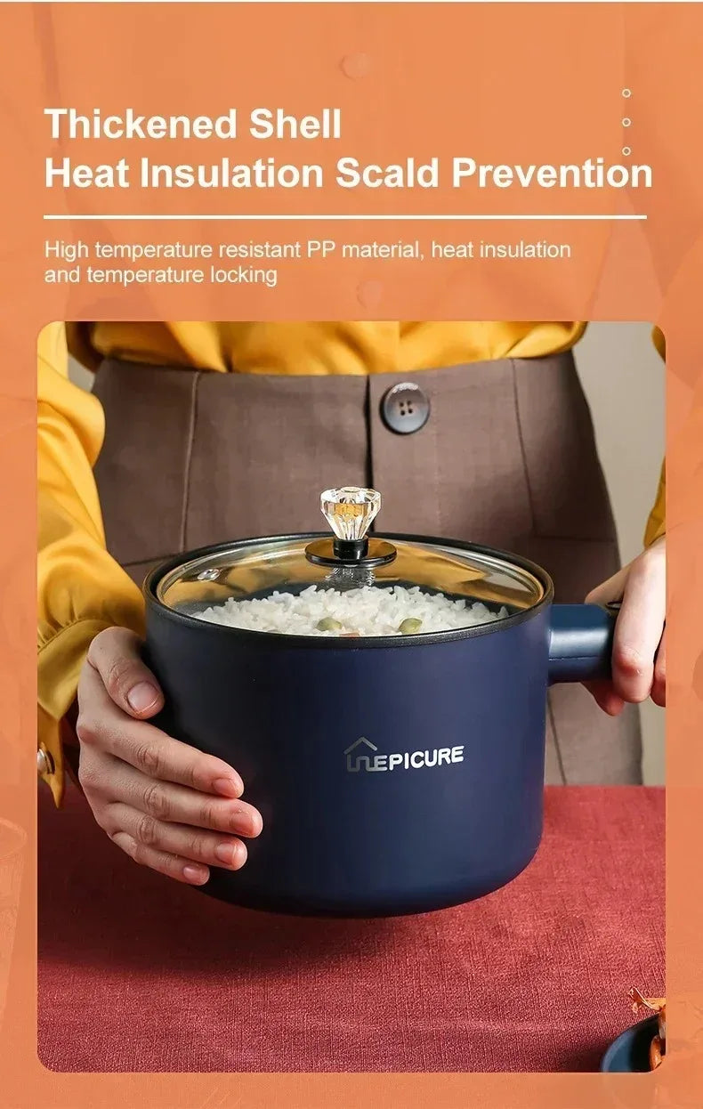 1.8L Mini Household Electric Rice Cooker Multifunction Hot Pot Non-stick Pan Single Double Layer for Students Dormitory