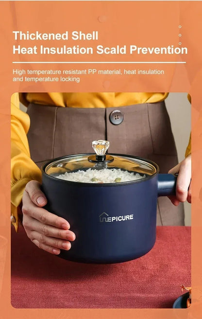 1.8L Mini Household Electric Rice Cooker Multifunction Hot Pot Non-stick Pan Single Double Layer for Students Dormitory