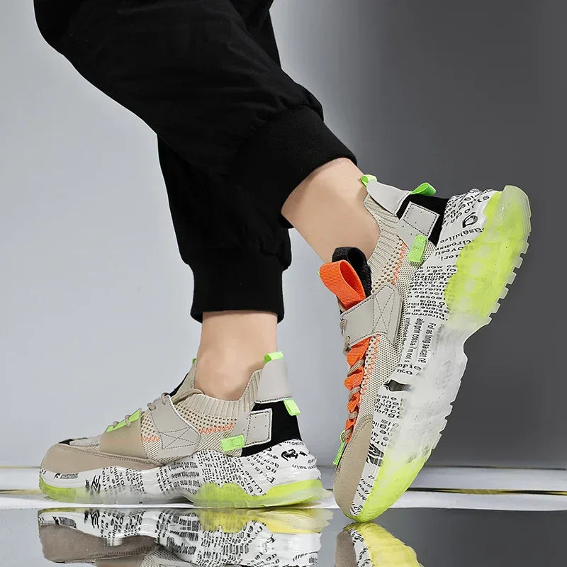 Thick-soled Lightweight Mesh Breathable Male Shoe 2023 Autumn New Mens Casual Shoes Fashionable Comfortable Outdoor Man Sneakers