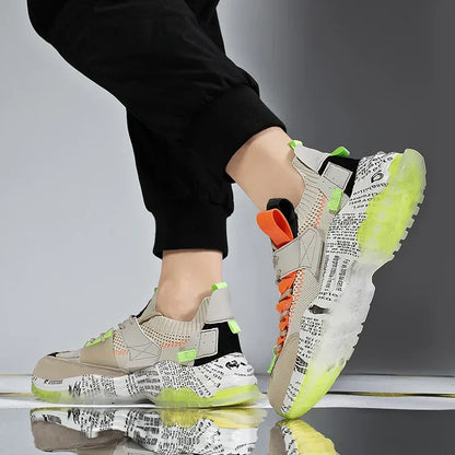 Thick-soled Lightweight Mesh Breathable Male Shoe 2023 Autumn New Mens Casual Shoes Fashionable Comfortable Outdoor Man Sneakers