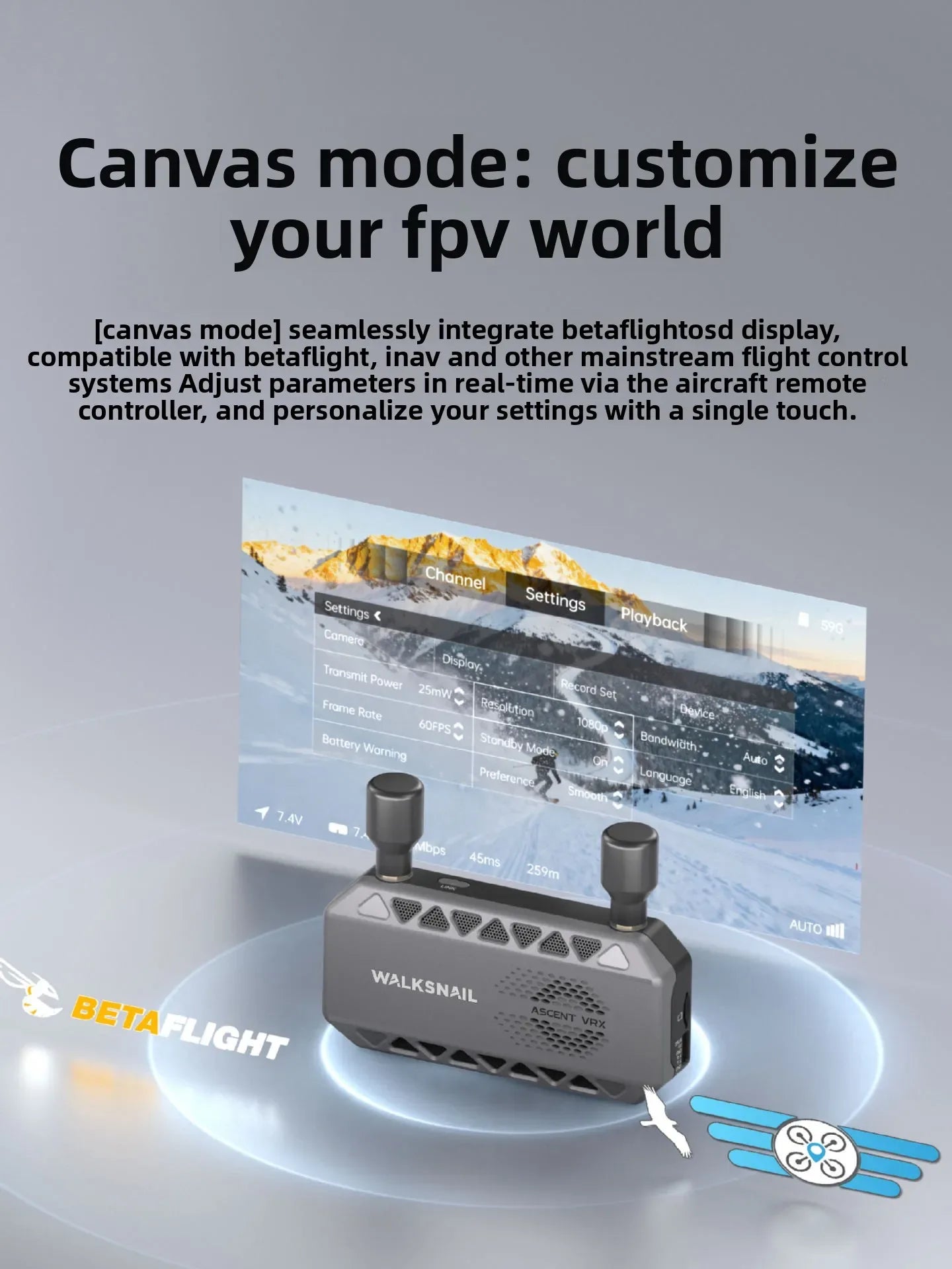 2026 Edward original factory packaging  Walksnail Ascent VRX high definition digital FPV receiver hDMI output 1080P picture