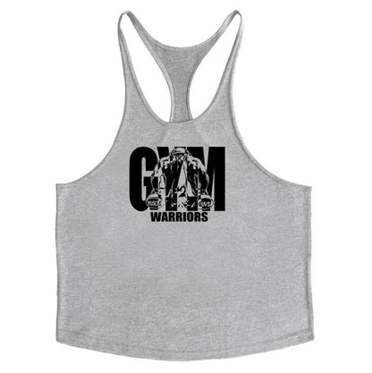 Gym Bodybuilding Tank Tops Fashion Y-back Suspenders Vests Cotton Breathable Sleeveless Singlets Mens Fitness Muscle Sport Shirt