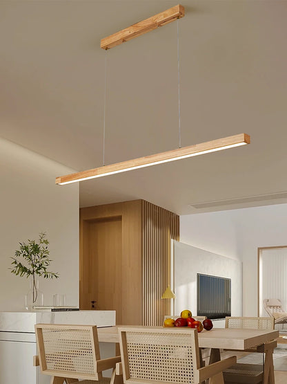 Modern Hanging Chandelier For Dining Room Kitchen Shop Long Table Wooden Chandelier Pendent Lamp Minimalist Design Led Lighting