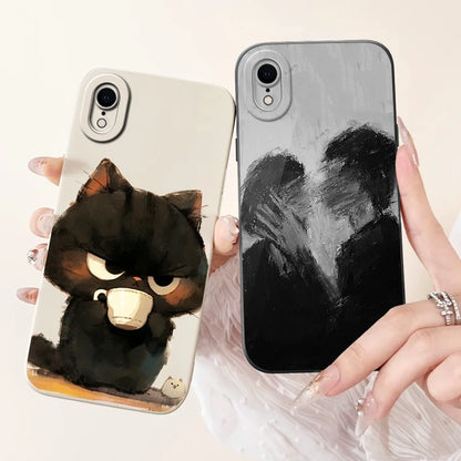 For iPhone X XR XS SE 2020 Case iPhoneX Liquid Soft Silicone Case For iPhone x s XR Back Cover For iphone se 2020 Phone Bumper