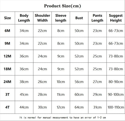 Kids Clothes Set Baby Boy/Girl T-Shirt + Shorts Summer Clothing Cotton Cartoon Casual Boys Tracksuit Children Baby Clothes Set