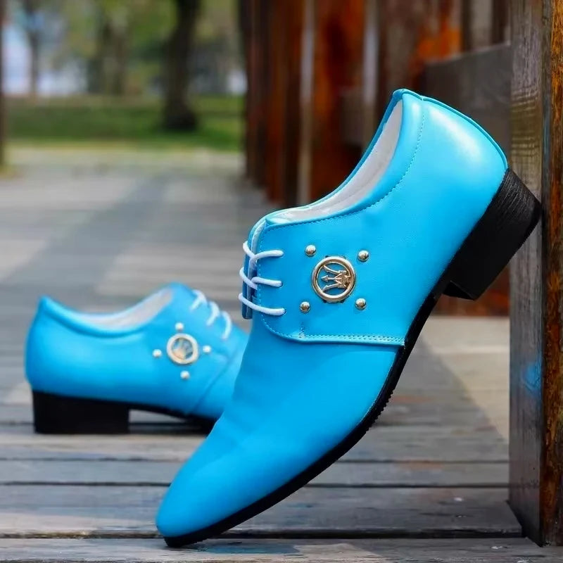 Summer Men Dress Shoes Male Leather Men Fashion Italian Business Colorful Party Wedding Shoe for Man Chaussures Homme De Luxe