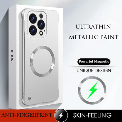 New Slim Thin Matte Metal Painted PC Magnetic Case For Magsafe iPhone 17 Air 17 16 15 14 13 12 Pro Max Plus Frameless Cover