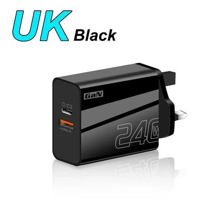 240W GaN USB Type C Charger PD Fast Charge Phone QC 3.0 Quick Chargers For iPhone 17 16Pro Max Mini iPad Charging NEW