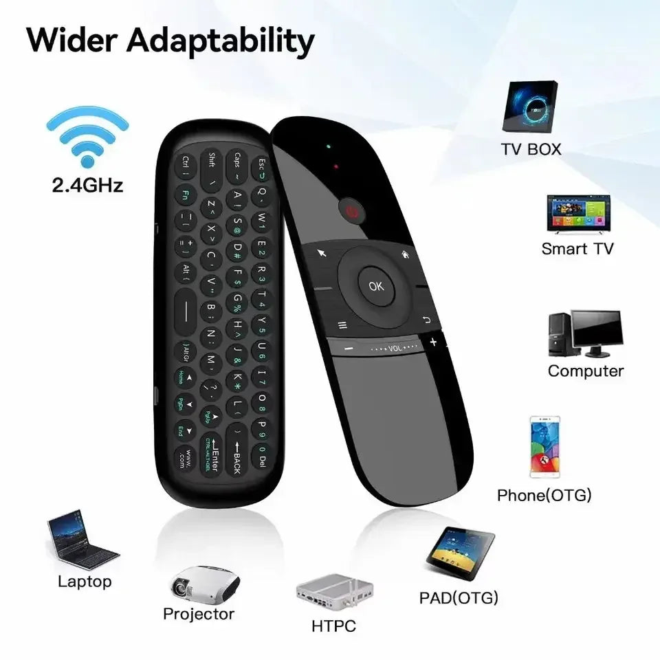 W1 Air Mouse Wireless Keyboard Remote Control 2.4G IR Learning 6-Axis gyroscope Motion Sense for Smart TV Android TV Box PC