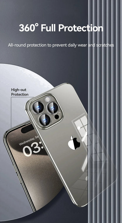 Joyroom Transparent Phone Case For iPhone 16 Pro Max Anti-Drop Phone Cover For iPhone 15 Pro Max Shockproof With Len Protection