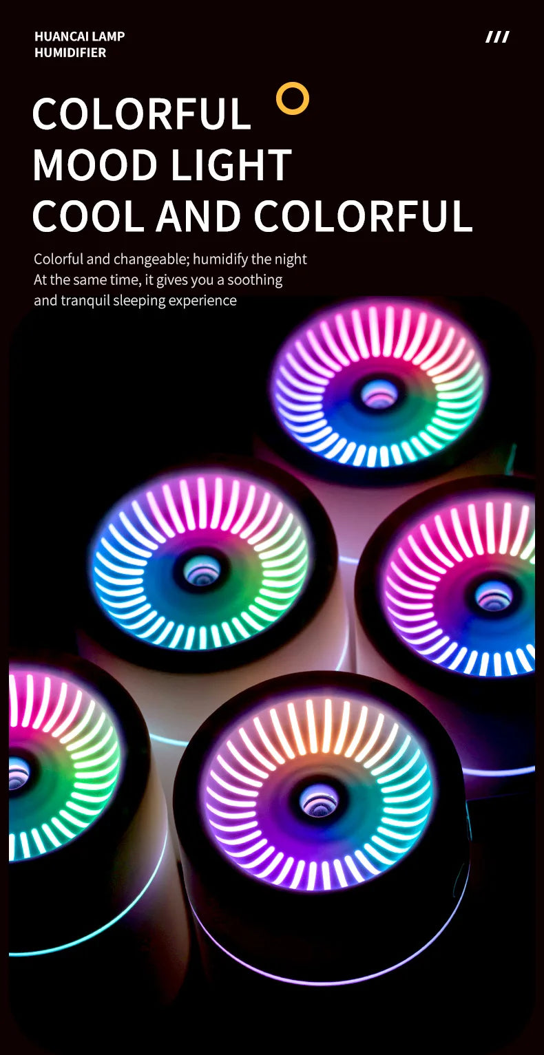Portable color LED night light humidifier,silent mini model,180 ml aroma diffuser,suitable for use in cars, offices and bedrooms