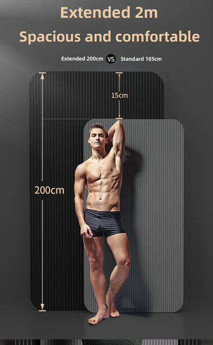 Men's Yoga Mat 20mm Thiened Lengthened And Widened Non-Slip Fitn Exercise Equipment Pure Color Nbr Material Yoga Pad