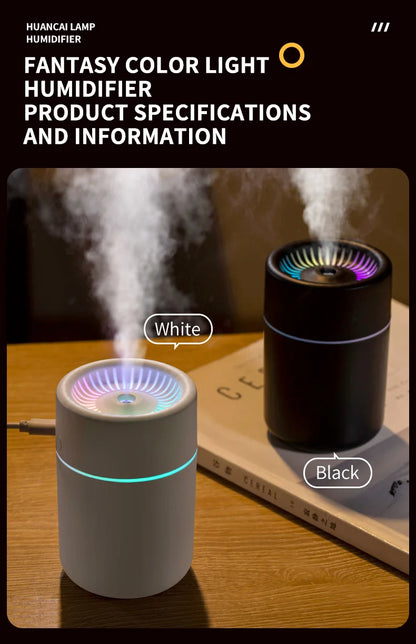Portable color LED night light humidifier,silent mini model,180 ml aroma diffuser,suitable for use in cars, offices and bedrooms