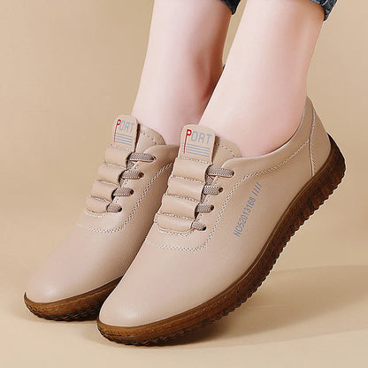 100% cowhide Women's Leather shoes New large size casual sports shoes Fashion  Lightness Women's vulcanized shoes sneakers