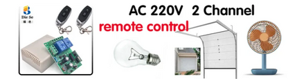 433MHz Universal Wireless Remote Control DC 12V 2CH rf Relay Receiver and Transmitter for Universal Garage door and gate Control