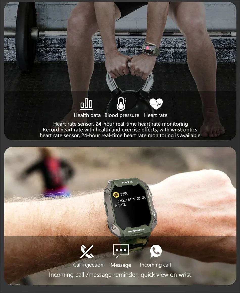 Smart Watch Men Swim IP68 ATM Waterproof Smart Clock Outdoor Sports Fitness Tracker Health Monitor Smartwatch For Android IOS