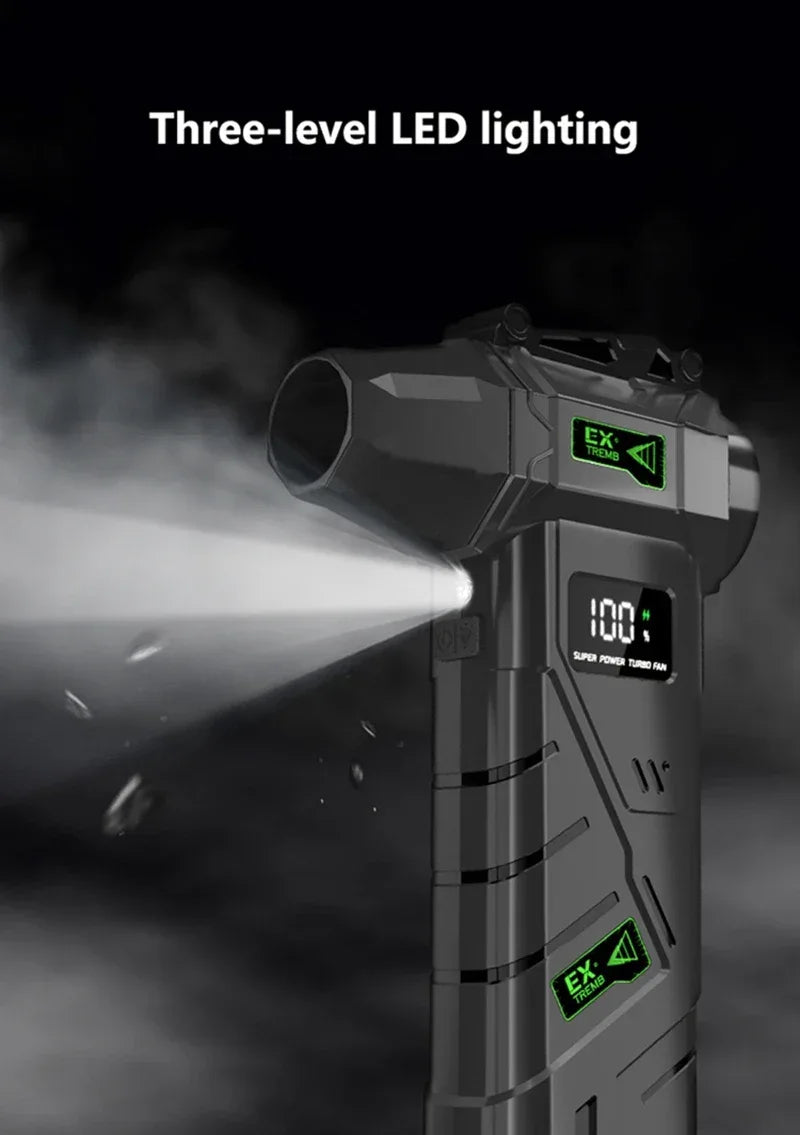 New Powerful Violent Fan 990000RPM Turbo Air Blower 380G Thrust High Speed Brushless Turbo Jet Blower With LED Lighting