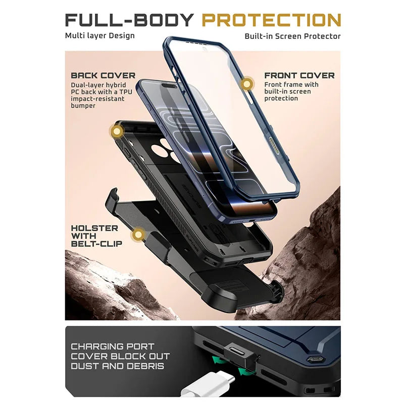 SUPCASE For iPhone 17 Pro Max Case 6.9" (2025) UB Pro Full-Body Heavy Duty Rugged Phone Case with Built-in Screen Protector