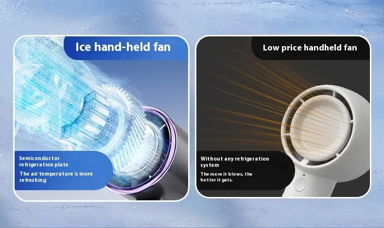 5-Speed Strong Cooling Mini Fan, Foldable & Neck Hanging - 9H Long Battery, Powerful Wind with LED for Office Outdoor Travel
