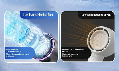 5-Speed Strong Cooling Mini Fan, Foldable & Neck Hanging - 9H Long Battery, Powerful Wind with LED for Office Outdoor Travel