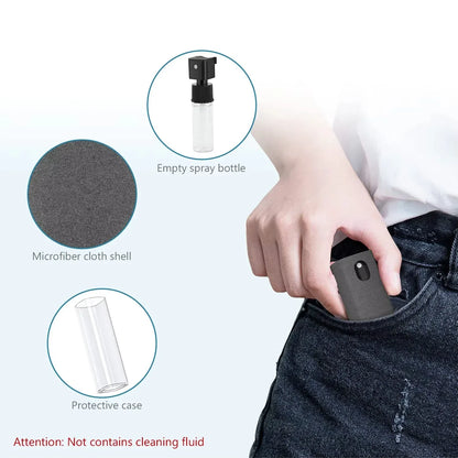 1/2/3pc 2 In 1 Screen Cleaner Spray Portable Tablet Mobile Phone Touch Screen Screen Microfiber Cloth Dust Removal Cleaning Tool