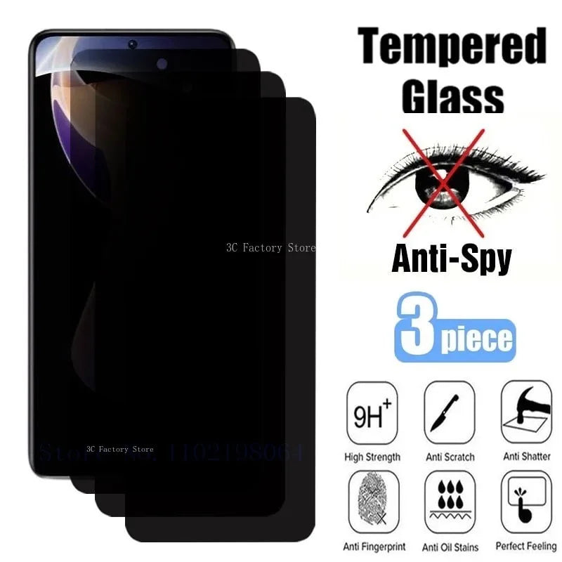3Pcs Privacy Screen Protector For Xiaomi Redmi Note 13 11 10 Pro 12 9 8 10C 10A 9T 9C NFC 7 10s 11s 12s Anti Spy Tempered Glass by PDG ibma