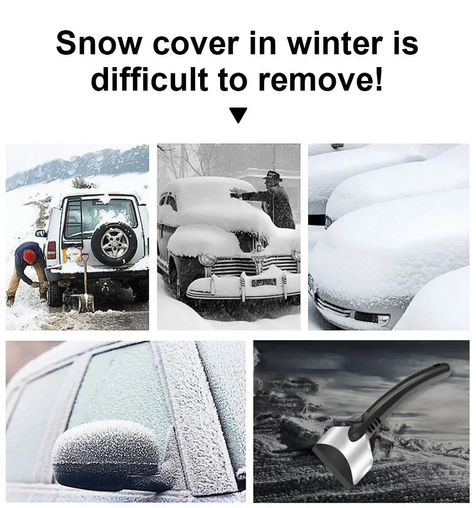 SEAMETAL Car Ice Scraper Snow Removal Shovel Windshield Glass Defrost Removal Automotive Winter Stainless Steel Car Accessories