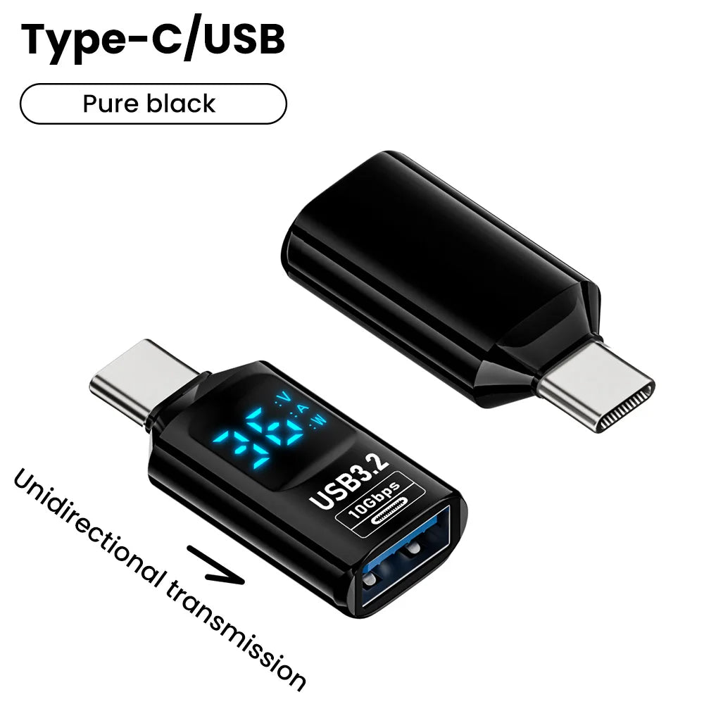 120W USB 3.2 Digital Display Adapter 10Gbps USB 3.2 to Type C Adapter USB Male To USB Female Converter For PC Laptop OTG Adapter