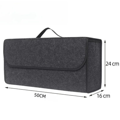 Car Trunk Soft Felt Storage Box - Large Anti-Slip Compartment Organizer, Auto Boot Storage Accessories
