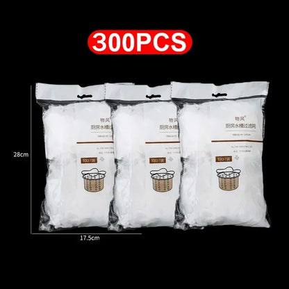 500/30pcs Disposable Sink Filter Mesh Bags Kitchen Sink Strainer Drain Hole Anti-blocking Garbage Bag Cleaning Strainers Net