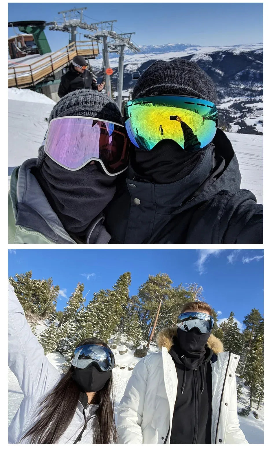 NATFIRE Ski Goggles Double Layers Anti-fog UV400 Snowboard Snow Goggles Snowmobile Glasses Eyewear Outdoor Sport Skiing Googles