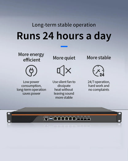 Partaker Firewall Hardware VPN Firewall Appliance 6 X LAN 4 X 10G SFP Intel Quad Core C3758 C3958 1U Firewall Server OPNsense