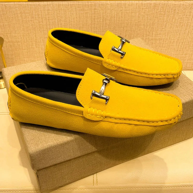 MAEDEF Suede Men Casual Shoes Lazy Shoes Male Breathable Slip-on Mens Driving Flat Shoes Comfortable Boat Shoe Loafers Moccasins