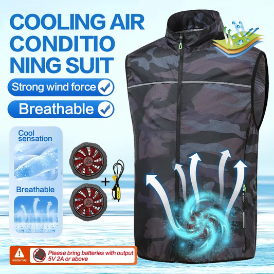 Summer Cool Vest Cooling Fan Vest Men Women Cooling Vest Work Sport Outdoor Camping Fishing Summer Cool Jacket