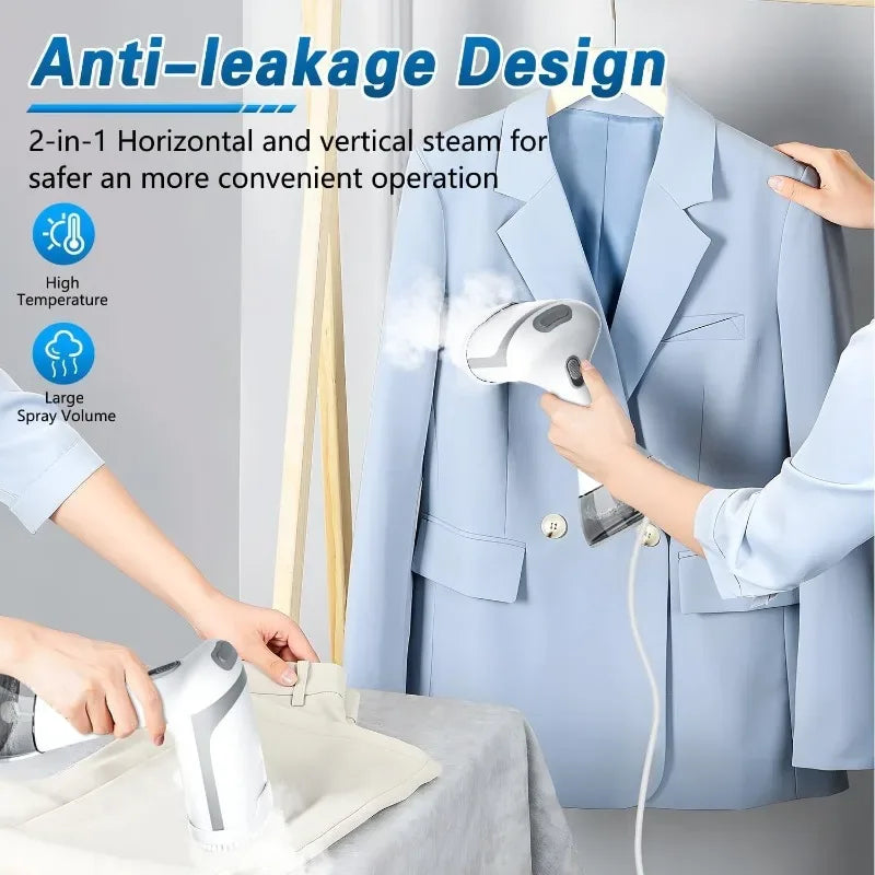 1500W Handheld Steam Iron Fast-Heat Garment Steamer Foldable Ironing Machine Household Electric Fabric Steamer for Home Travel