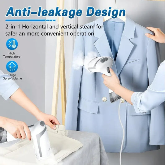 1500W Handheld Steam Iron Fast-Heat Garment Steamer Foldable Ironing Machine Household Electric Fabric Steamer for Home Travel