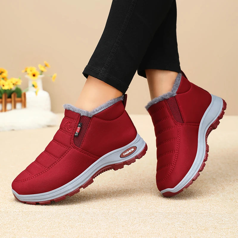Winter New Women's Warm Cotton Boots Fleece-lined Thickened Waterproof Non-slip Women's Cotton Shoes Snow Boots
