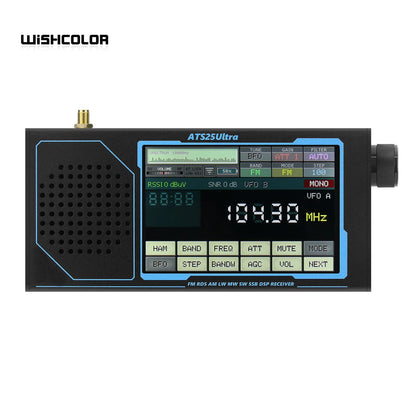 Wishcolor ATS25 ULTRA FM SW SSB MW LW AIR SDR Receiver Aviation Band Receiver Supports Bluetooth WiFi with 4-inch Touch Screen