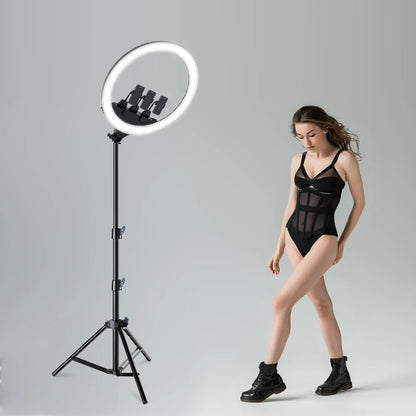 SH Ring Light 18inch Kit 36W 6500K Professional LED Control Stand Phone Holder Tube  Bag for Tattoo Lash Extension Barber Light