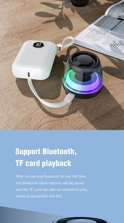 Mini Portable Speaker Magnetic Bluetooth Speaker RGB Magnetic Phone Holder Ring Wireless Sound Box Bluetooth Speaker Tower