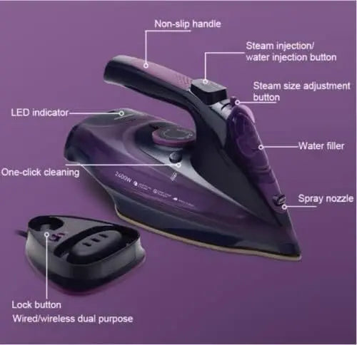 Handheld Electric Iron Cordless Steam Ironing Machine Wireless with Base Electric Iron