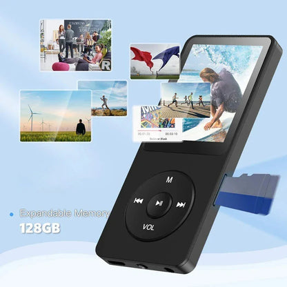 MP3 Player Portable Music Player Bluetooth 5.4 Music Stereo Player 1.8 inch Screen Support FM Radio E-Book Recording