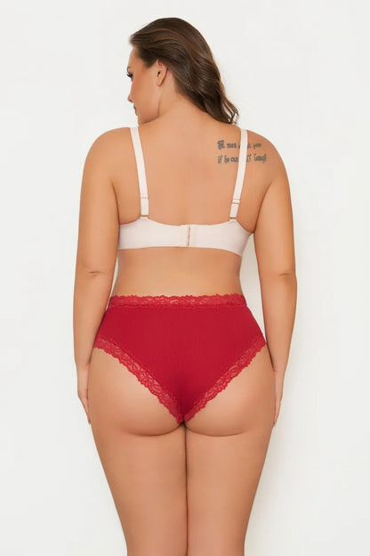 4Pcs/Set Seamless Cotton Brazilian Pants For Women Elastic High Waist Breathable Underpants Ladies Lace Panties Sexy Lingerie