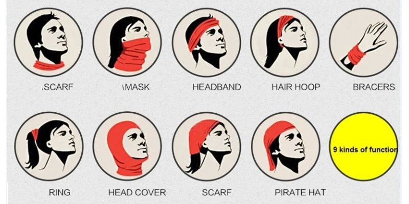 100% Polyester Solid color Microfiber Tubular Multifunction Motorcycle Scarf sports Headband Seamless Tube Bandanas Face Mask