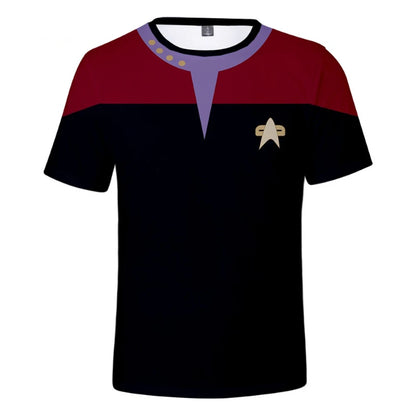Summer fashion and creative interstellar fans 3D printing simple and personalized casual short sleeves